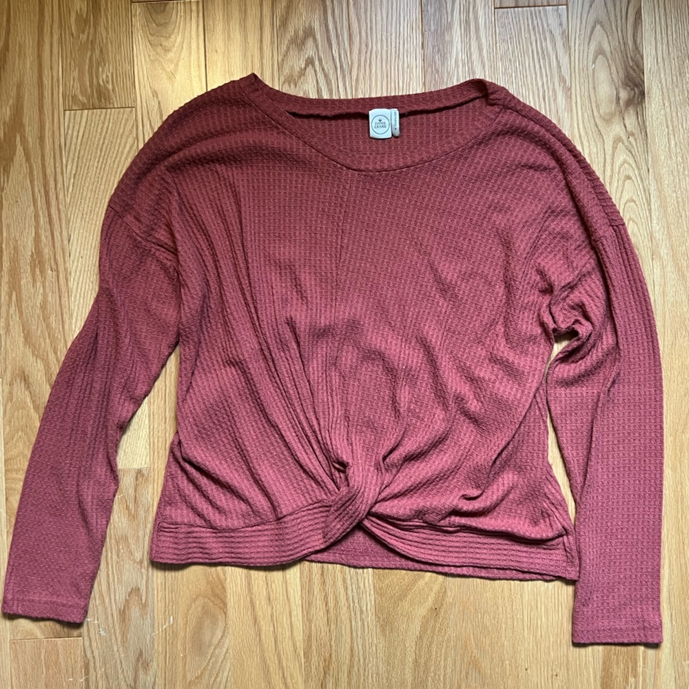 Rust Long Sleeve Knit Top